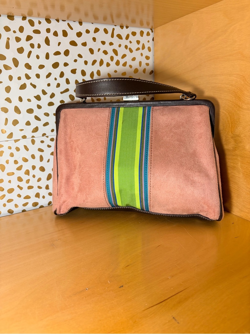 Tommy hilfiger Pink Top-Handle Bag with Green Stripe